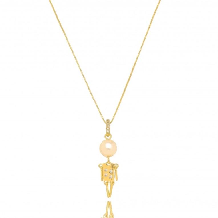 COLAR MENINO PÉROLA E ZIRCÔNIAS