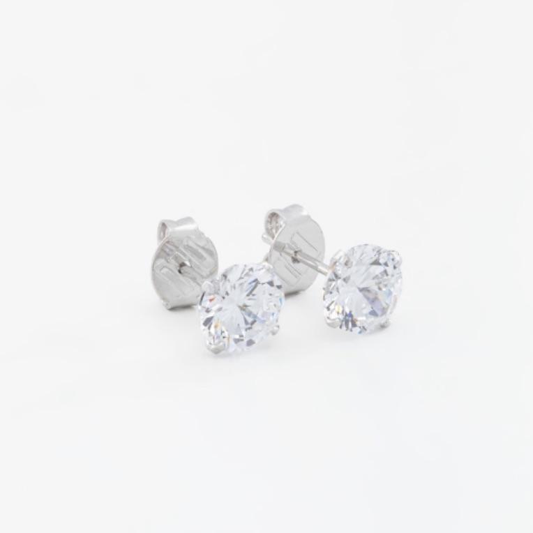 BRINCO PONTO DE LUZ ZIRCÔNIA 8 MM