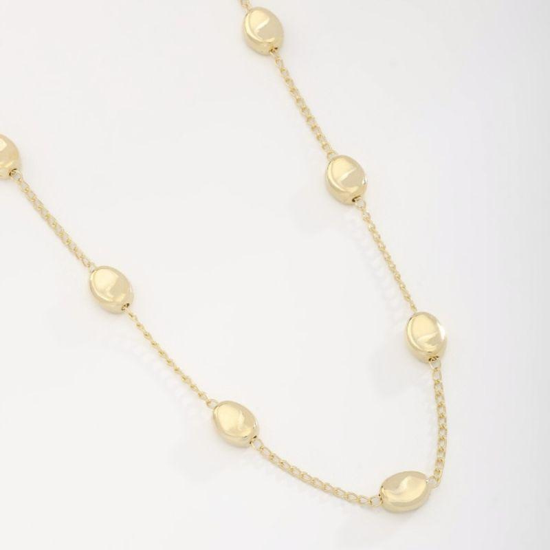 COLAR COM ESFERAS OVAIS INTERCALADAS