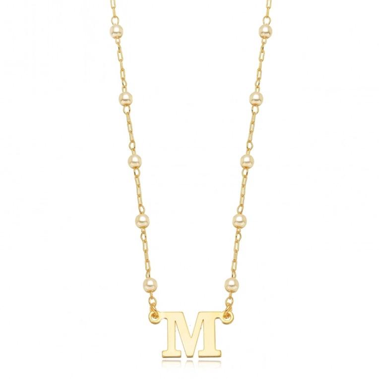COLAR PÉROLAS LETRA M