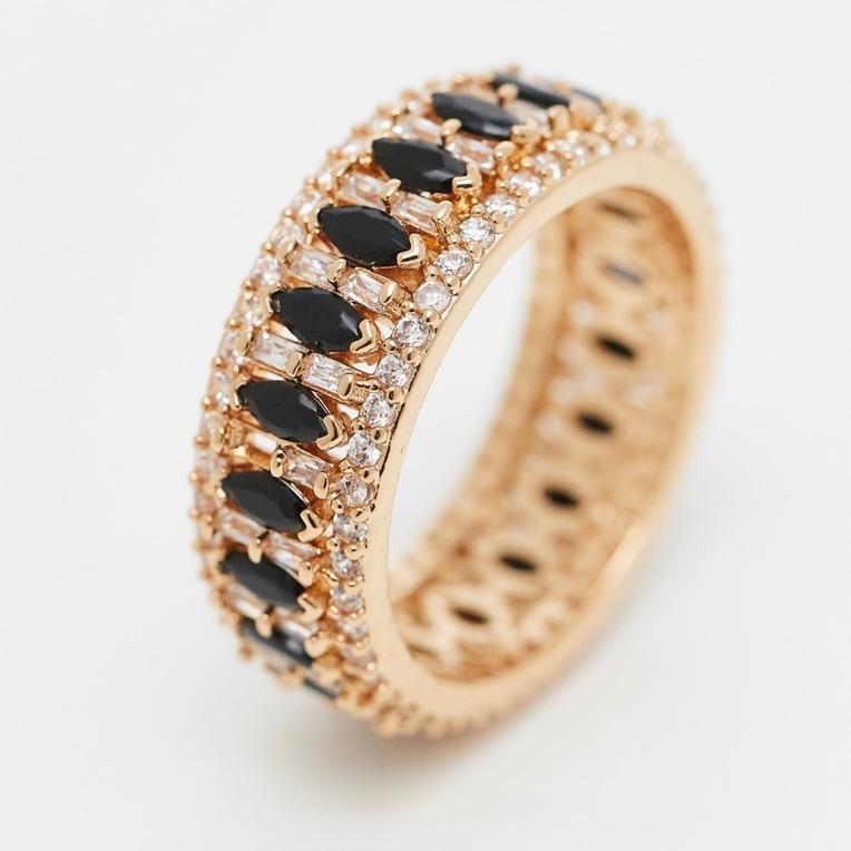 ANEL ZIRCÔNIAS COM NAVETES PRETAS