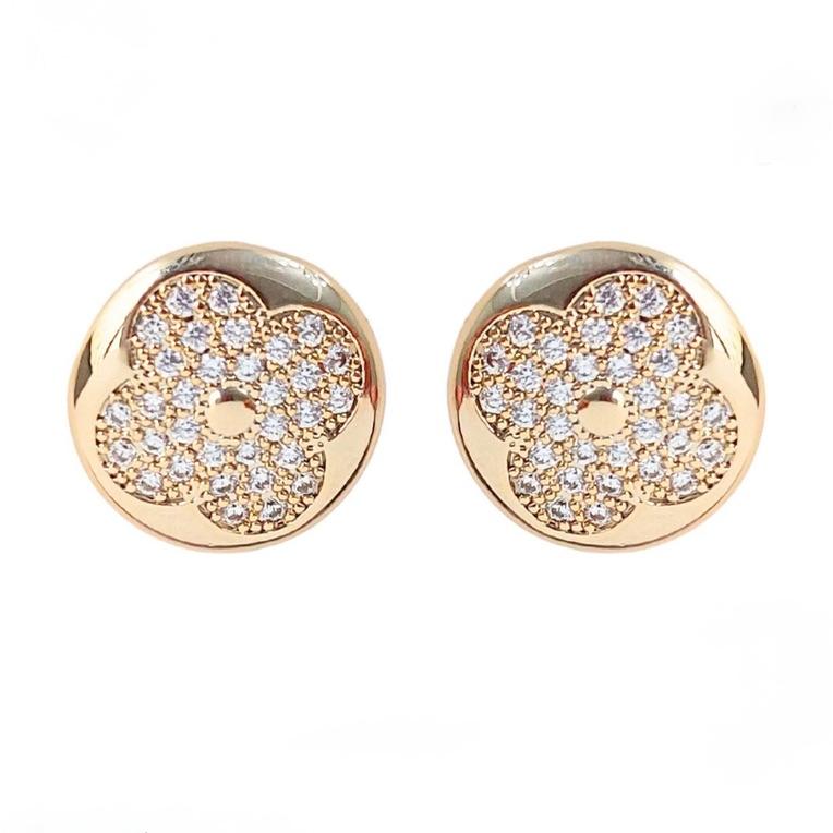 BRINCO REDONDO COM TREVO EM ZIRCÔNIA