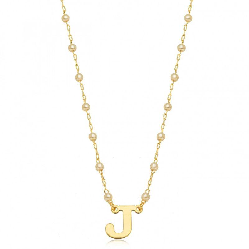 COLAR PÉROLAS LETRA J