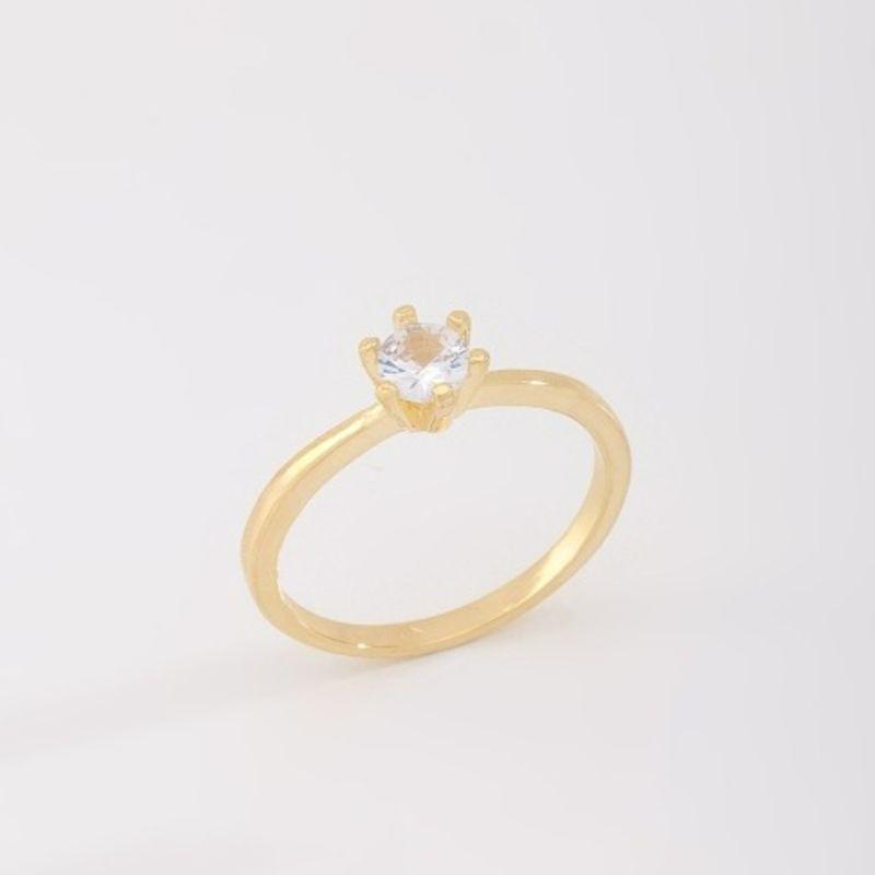 ANEL SOLITÁRIO COM ZIRCÔNIA CENTRAL LAPIDADA