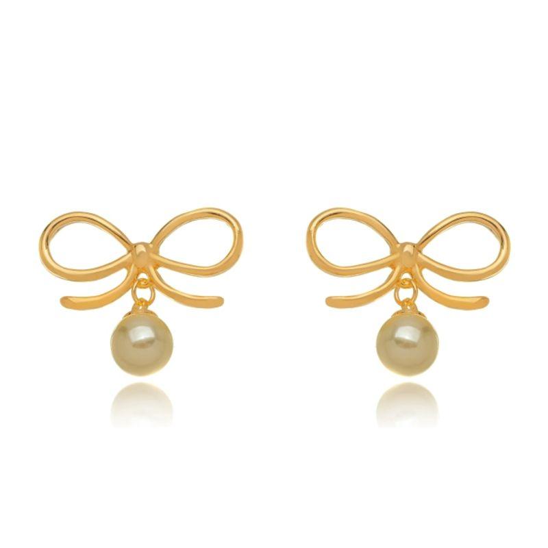 BRINCO LAÇO COM PINGENTE PÉROLA