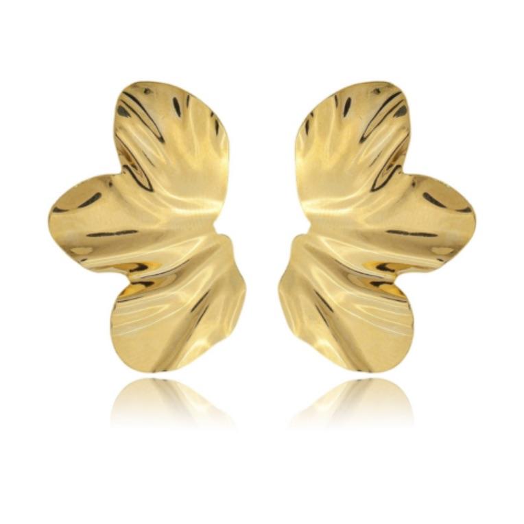 BRINCO MEIA FLOR CHAPA