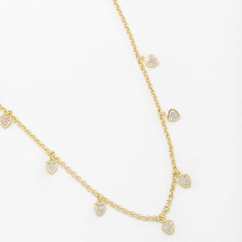 COLAR PINGENTES CORAÇÕES ZIRCÔNIA