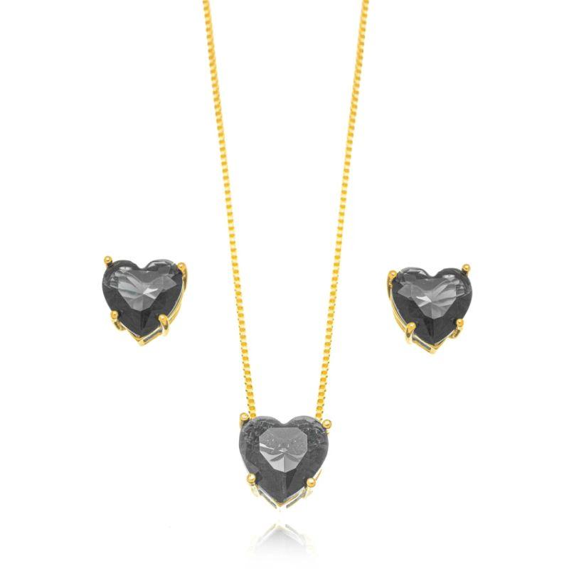 CONJUNTO CORAÇÃO PRETO