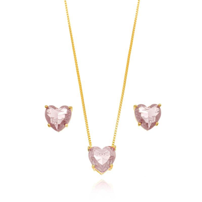 CONJUNTO CORAÇÃO ROSA
