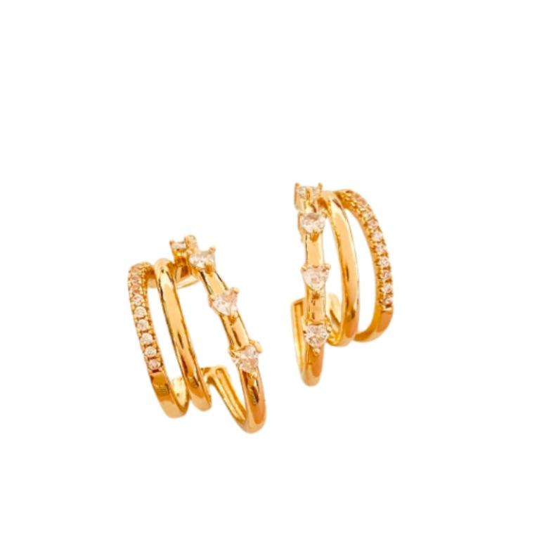 ARGOLA TRIPLA ZIRCÔNIAS