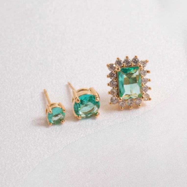 TRIO ZIRCÔNIAS FORMAS GEOMÉTRICAS TURMALINA