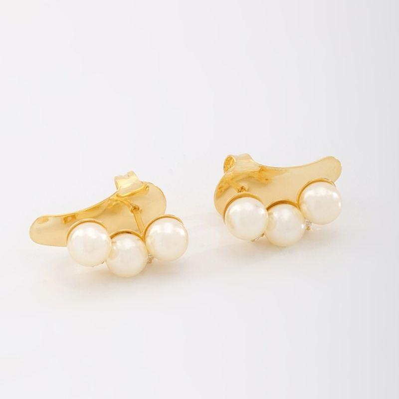 EAR CUFF PÉROLAS E ZIRCÔNIAS