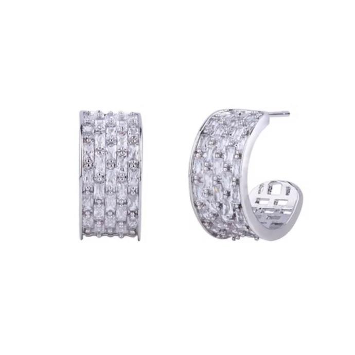 MEIA ARGOLA ZIRCÔNIAS BAGUETES