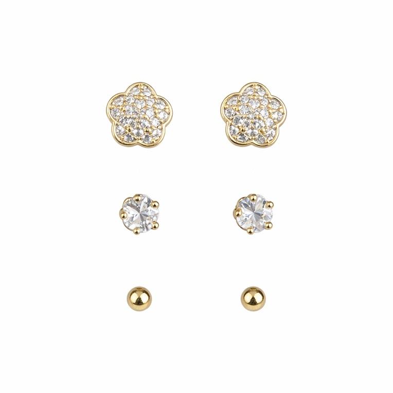 TRIO FLOR MISTO ZIRCÔNIAS