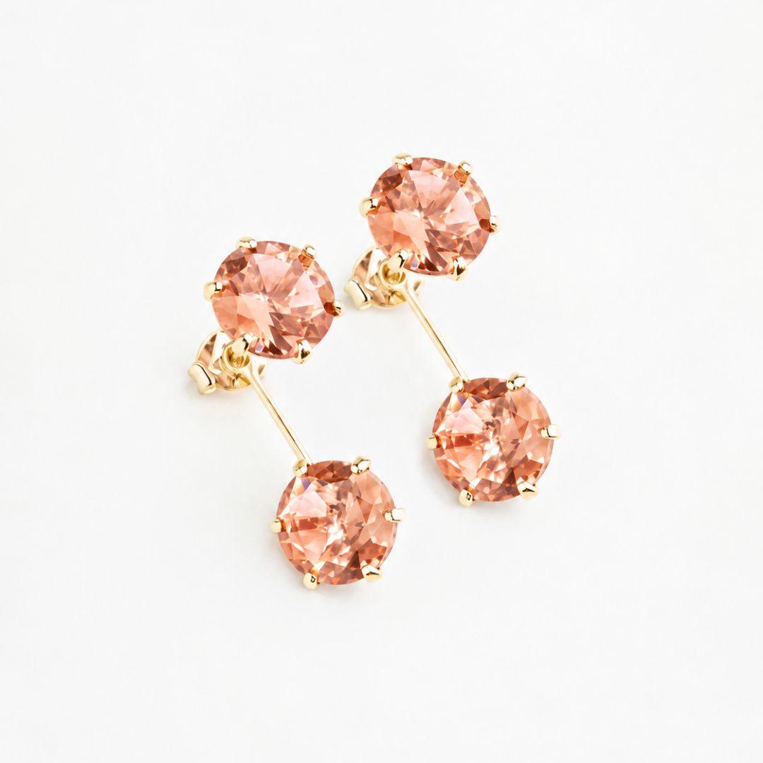 EAR JACKET ZIRCÔNIAS PÊSSEGO